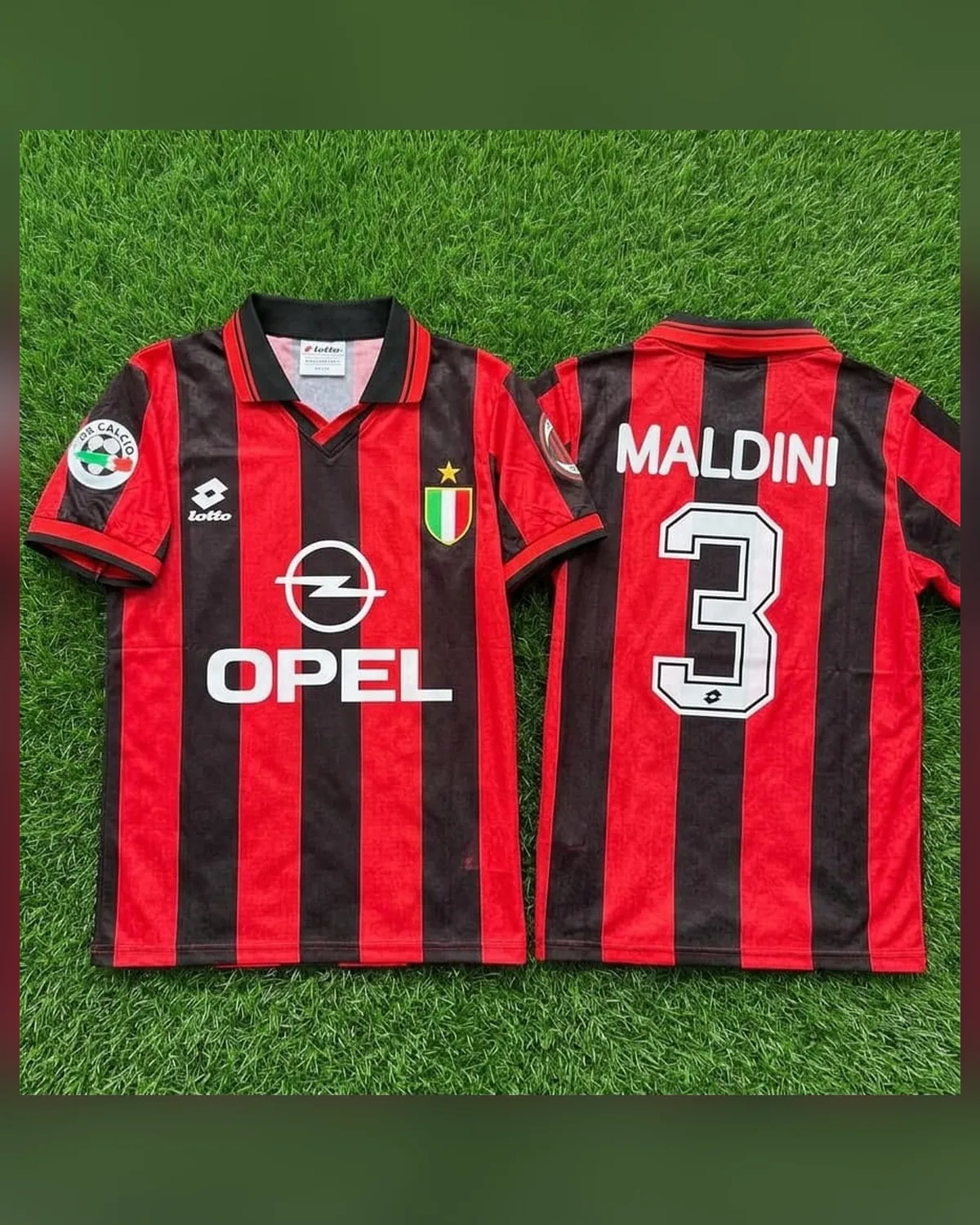 AC Milan 1995/96 Home — Maldini 3 — front and back